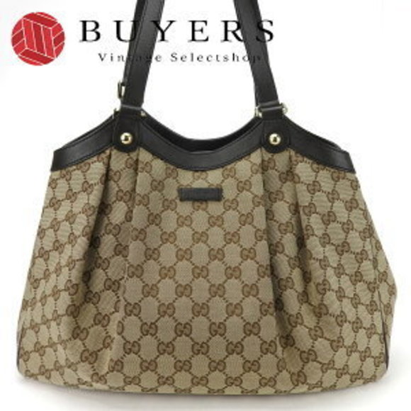 Gucci Beige Bag GG Shoulder Leather Brown - Picture 1 of 1